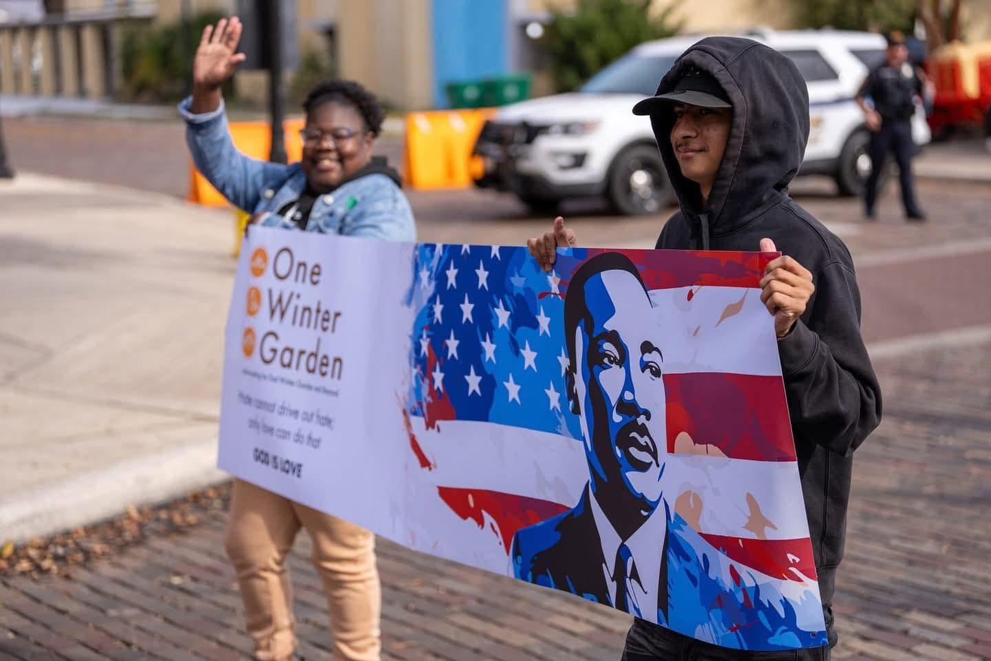One Winter Garden neighbors celebrating at the Martin Luther King Jr. parade