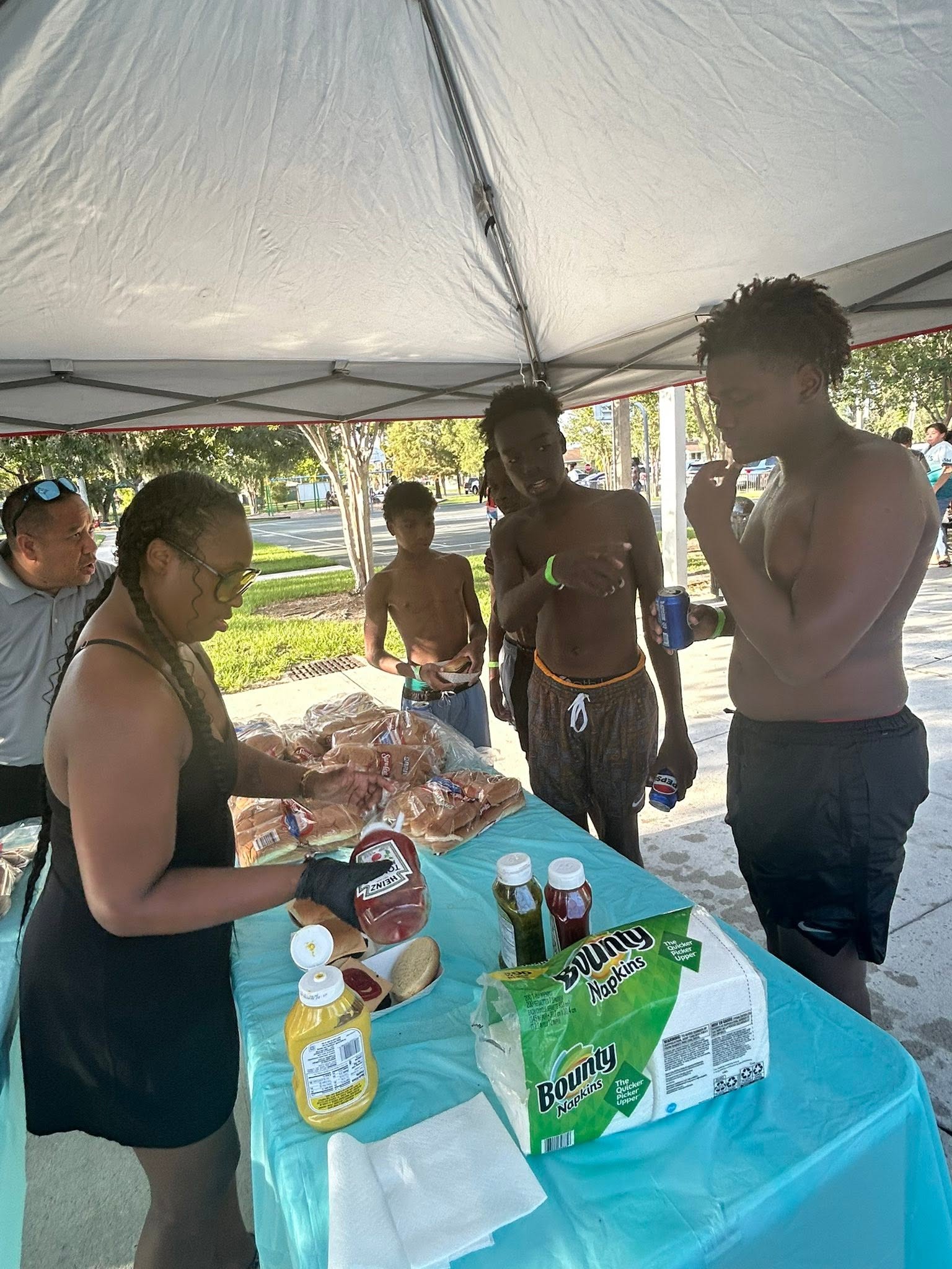 Community event sign-up tent