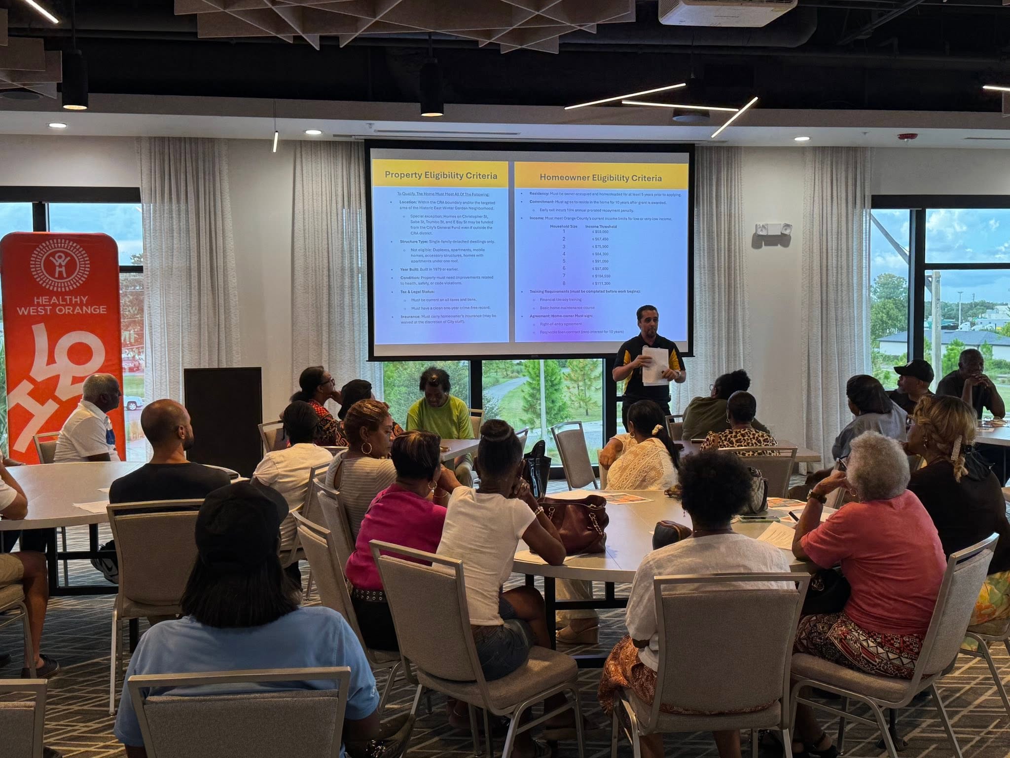 A community partner presenting at a One Winter Garden meeting