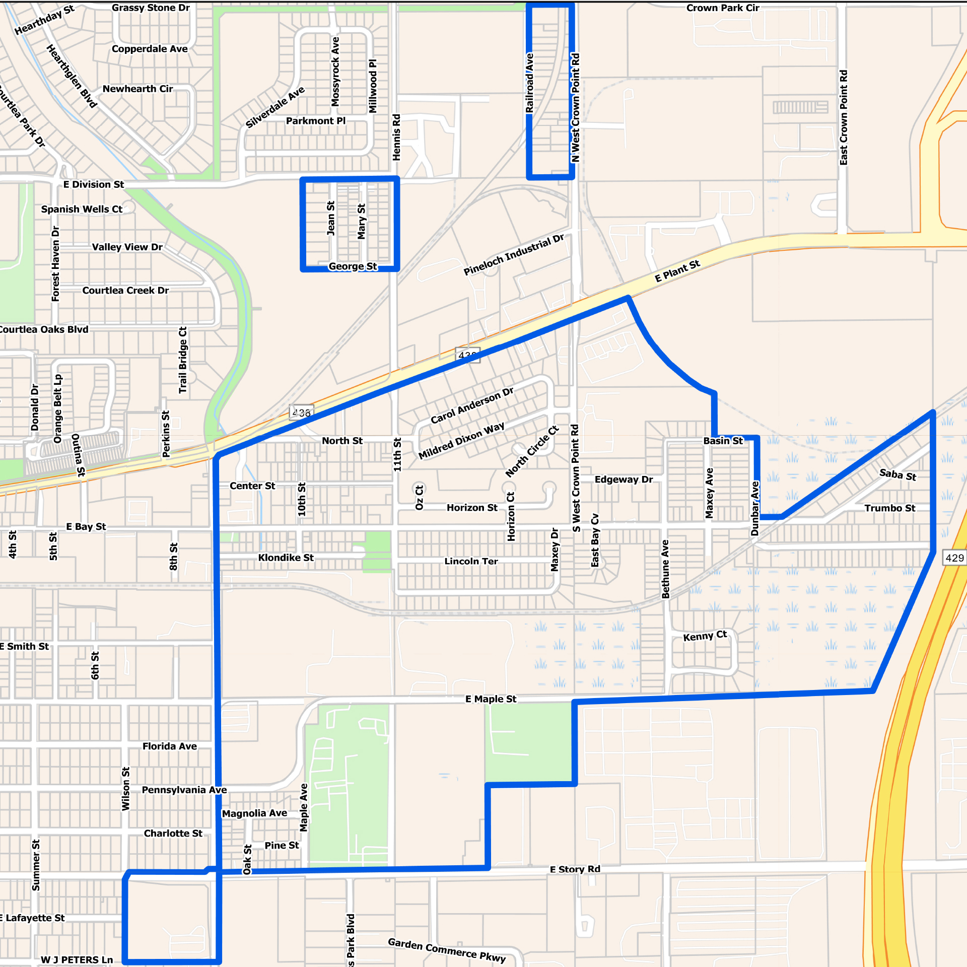 Historic East Winter Garden neighborhood map